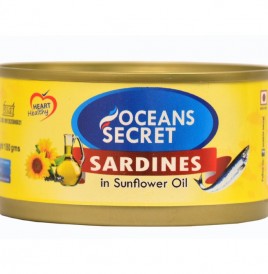 Oceans Secret Sardines In Sunflower Oil   Tin  180 grams